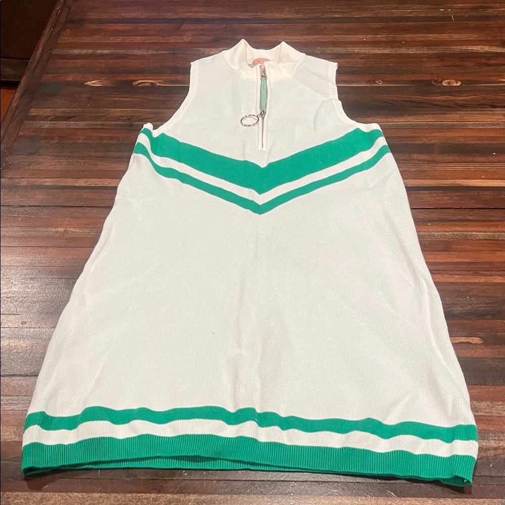 Revolve Shoe me your MUMU White and Green Zoe Zip Dress